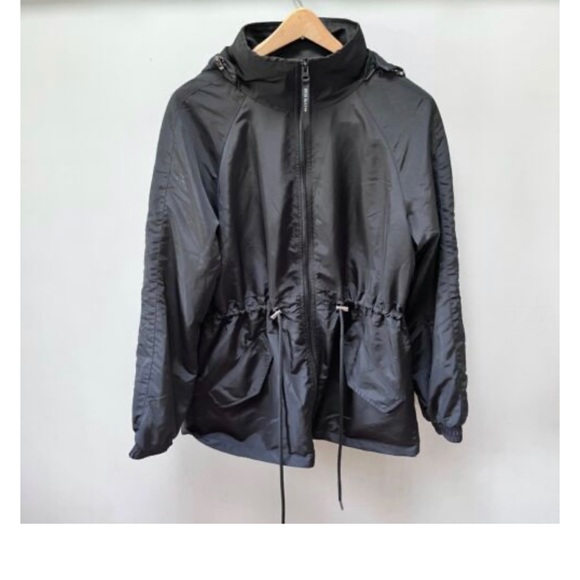 Zyia Women’s Drawstring Hooded Black jacket lined size medium - Picture 2 of 14